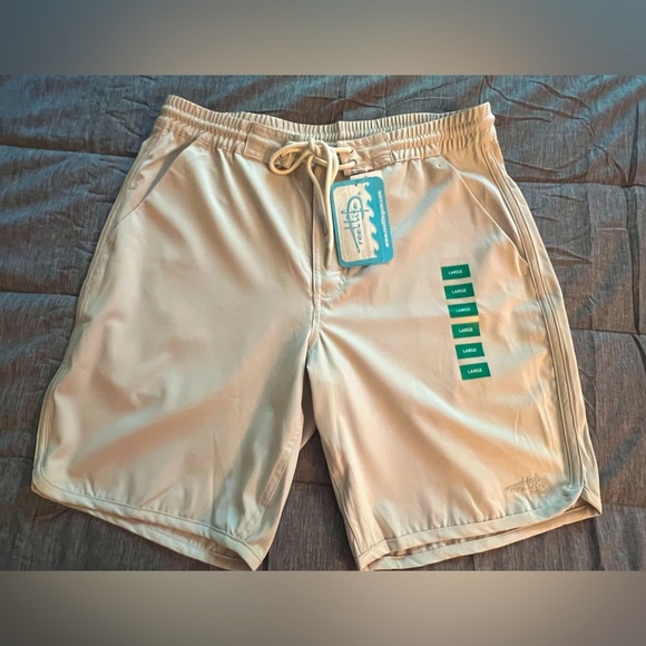 NWT Reel Life Boardwalk Stretch Quick Dry Fishing Shorts sz L in Pumice Stone - Picture 1 of 6
